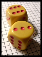 Dice : Dice - 6D Pipped - Yellow with Orange Pips - Ebay July 2010